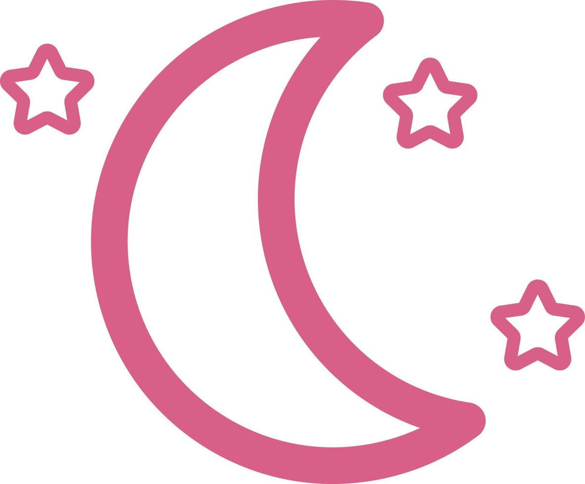 jeune lune rose, illustration, sur fond blanc. vecteur