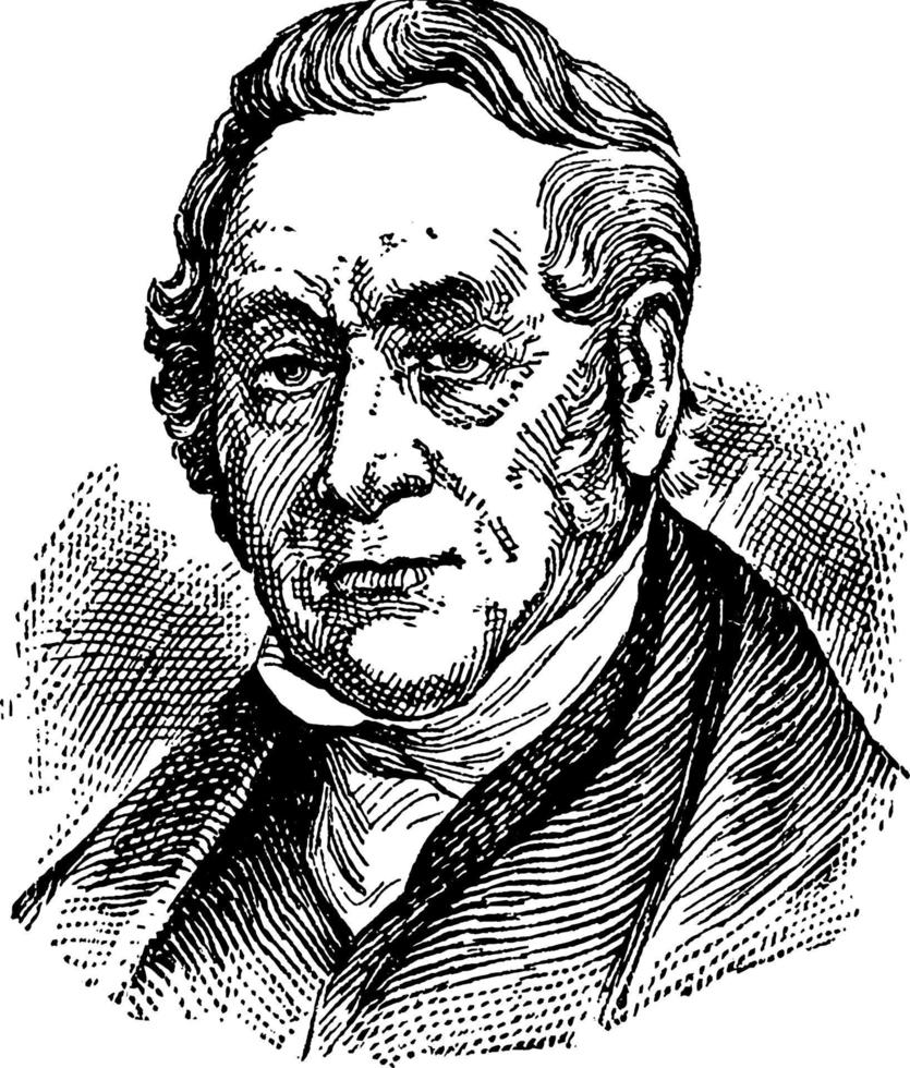 george stephenson, illustration vintage vecteur