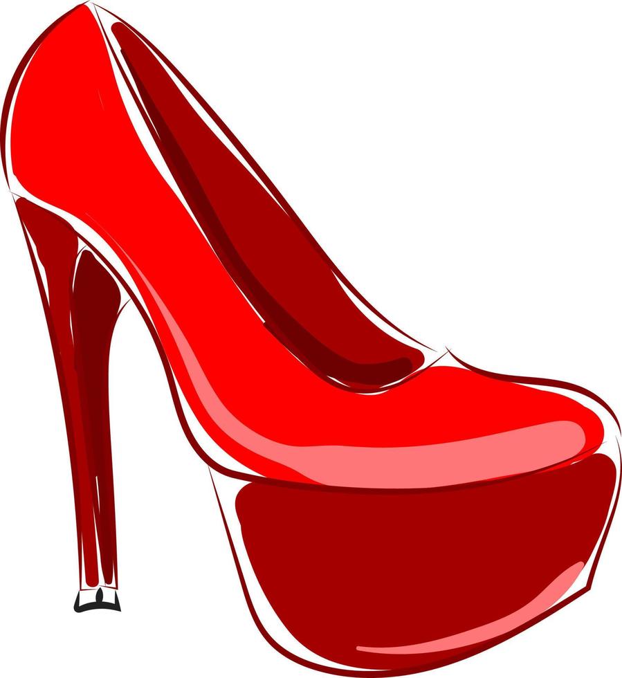 chaussure femme rouge, illustration, vecteur sur fond blanc.