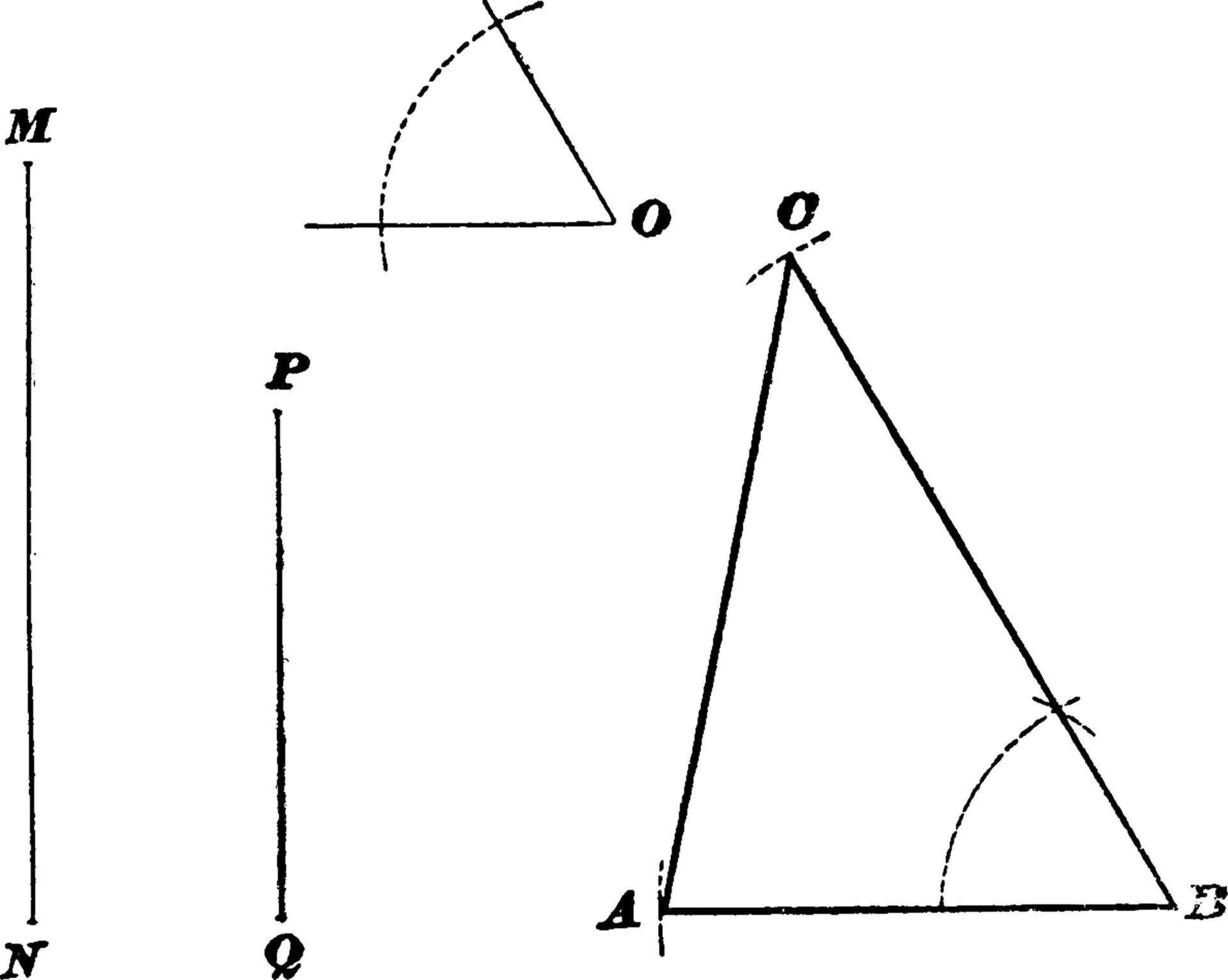 segments de triangle et de ligne, illustration vintage. vecteur