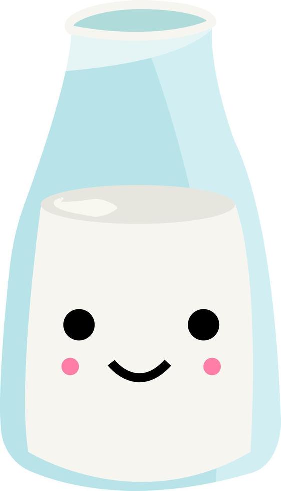 lait souriant, illustration, vecteur sur fond blanc.