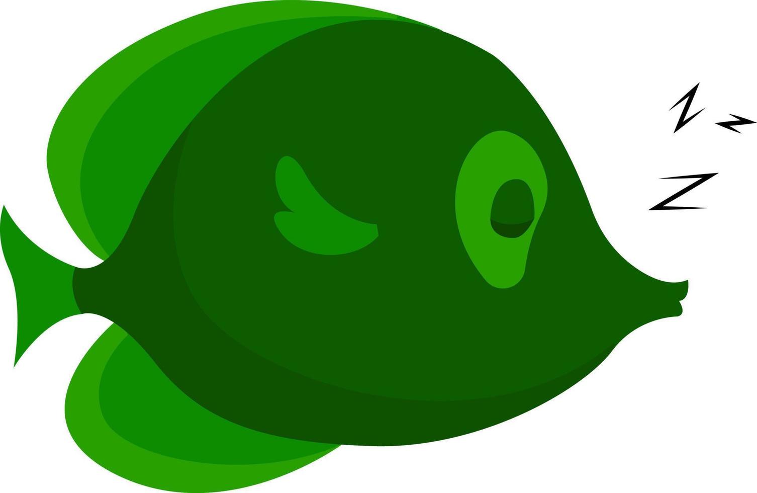 poisson vert, illustration, vecteur sur fond blanc.