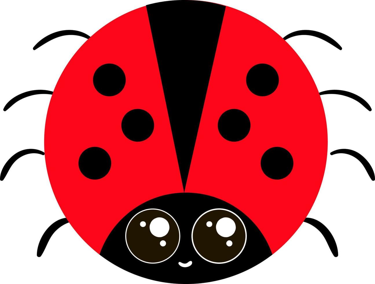 coccinelle mignonne, illustration, vecteur sur fond blanc.