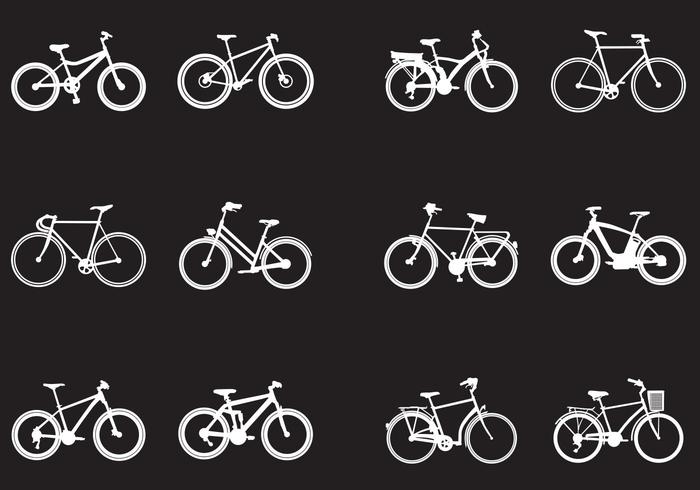 Silhouette de divers types de vélo vecteur