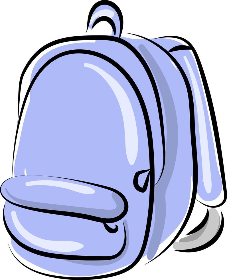 sac à dos bleu, illustration, vecteur sur fond blanc.