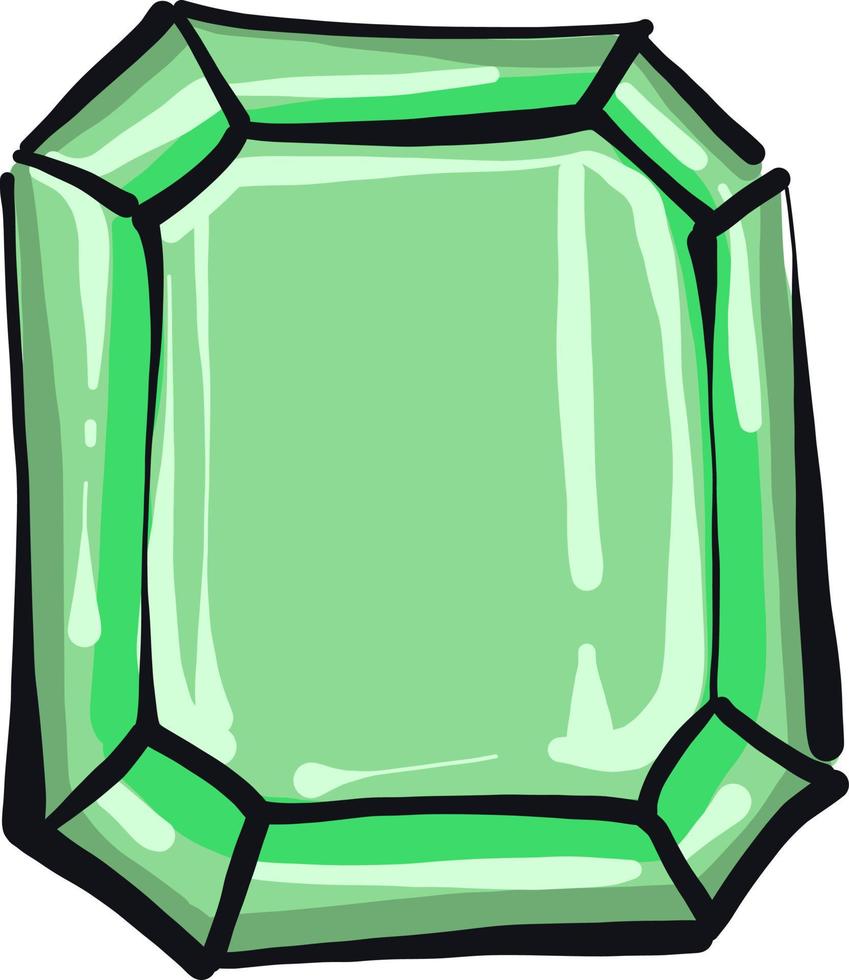 Diamant vert, illustration, vecteur sur fond blanc