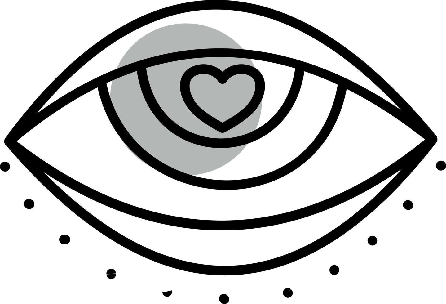 oeil avec coeur, illustration, vecteur sur fond blanc.