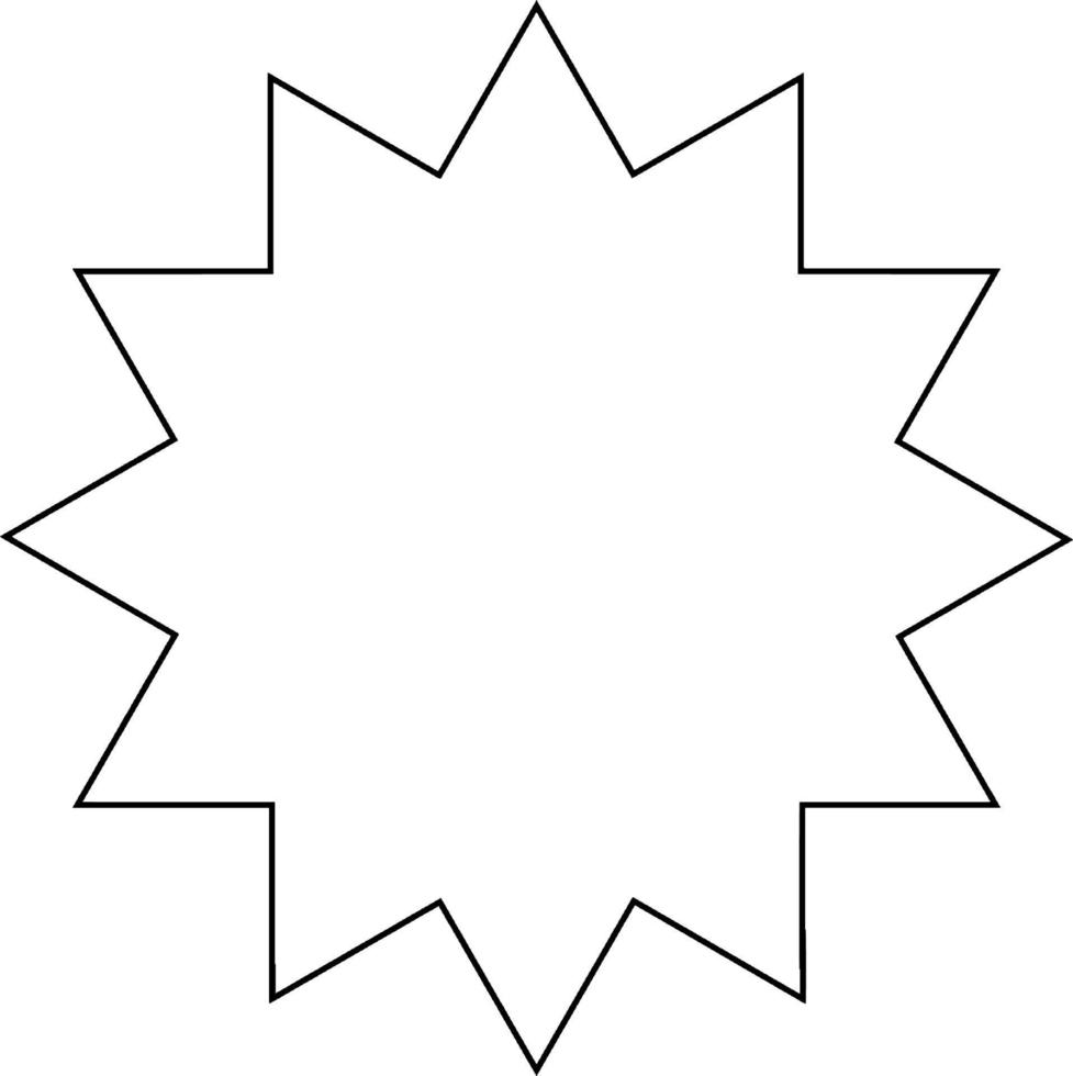 étoile à 12 branches, illustration vintage vecteur