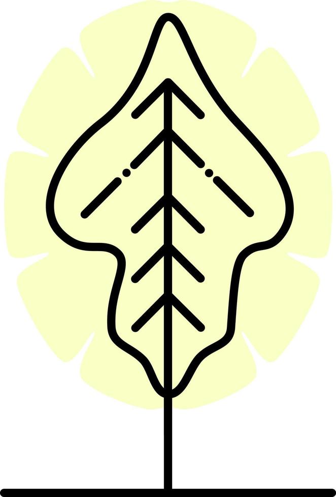 arbre jaune, illustration, vecteur sur fond blanc.