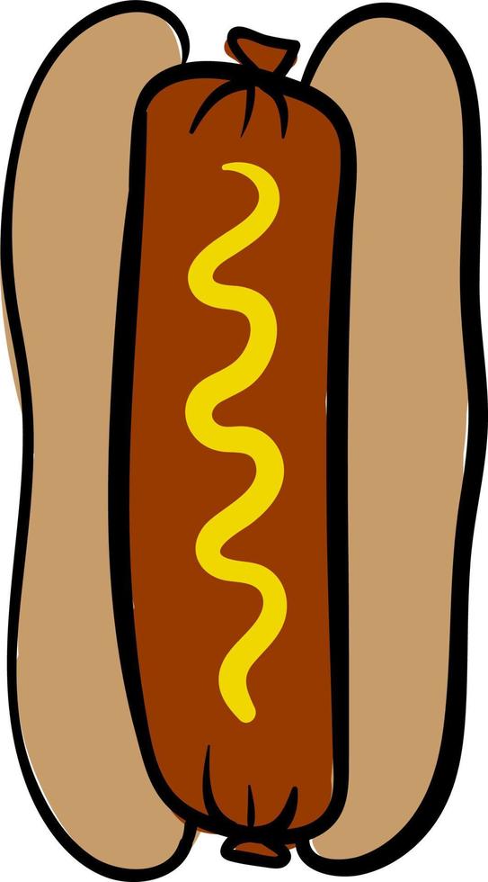 délicieux hot-dog, illustration, vecteur sur fond blanc.