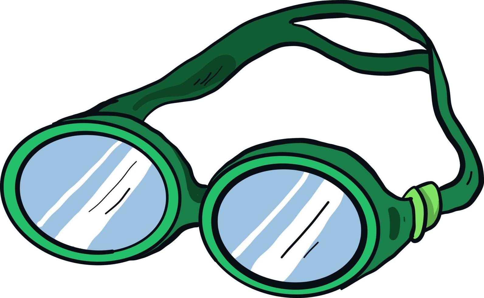 lunettes vertes, illustration, vecteur sur fond blanc