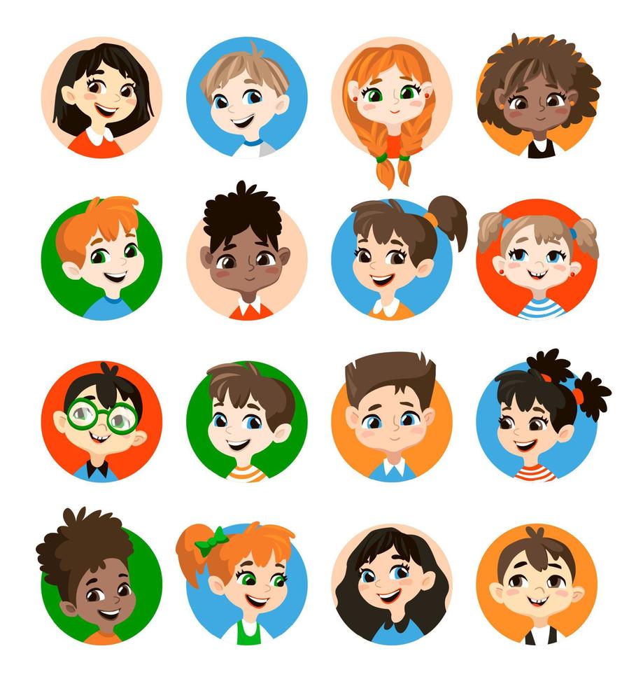 collection d'avatars pour enfants. vecteur