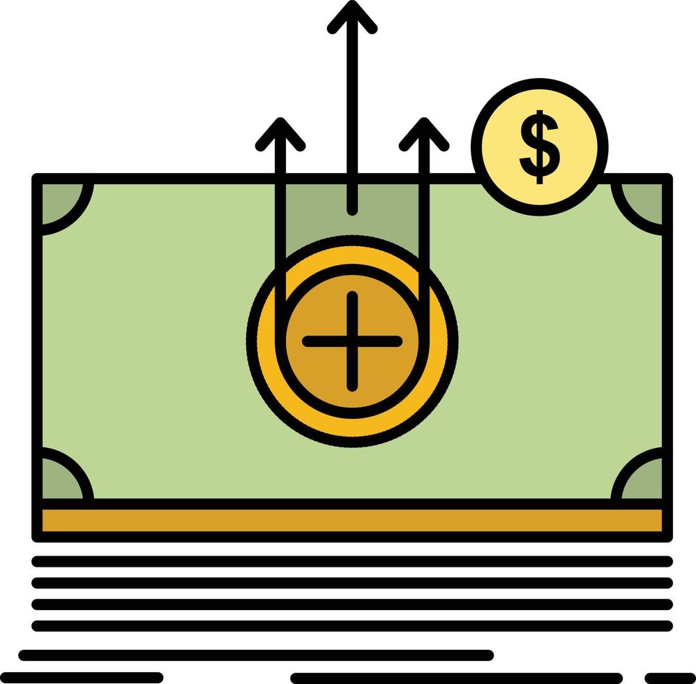 argent dollar transfert médical plat couleur icône vecteur icône modèle de bannière