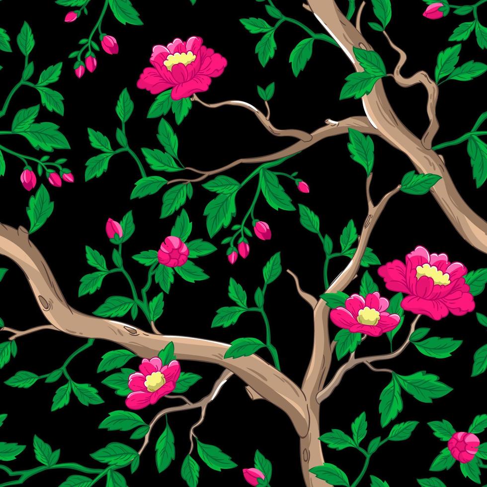 motif floral harmonieux de fleurs roses. vecteur