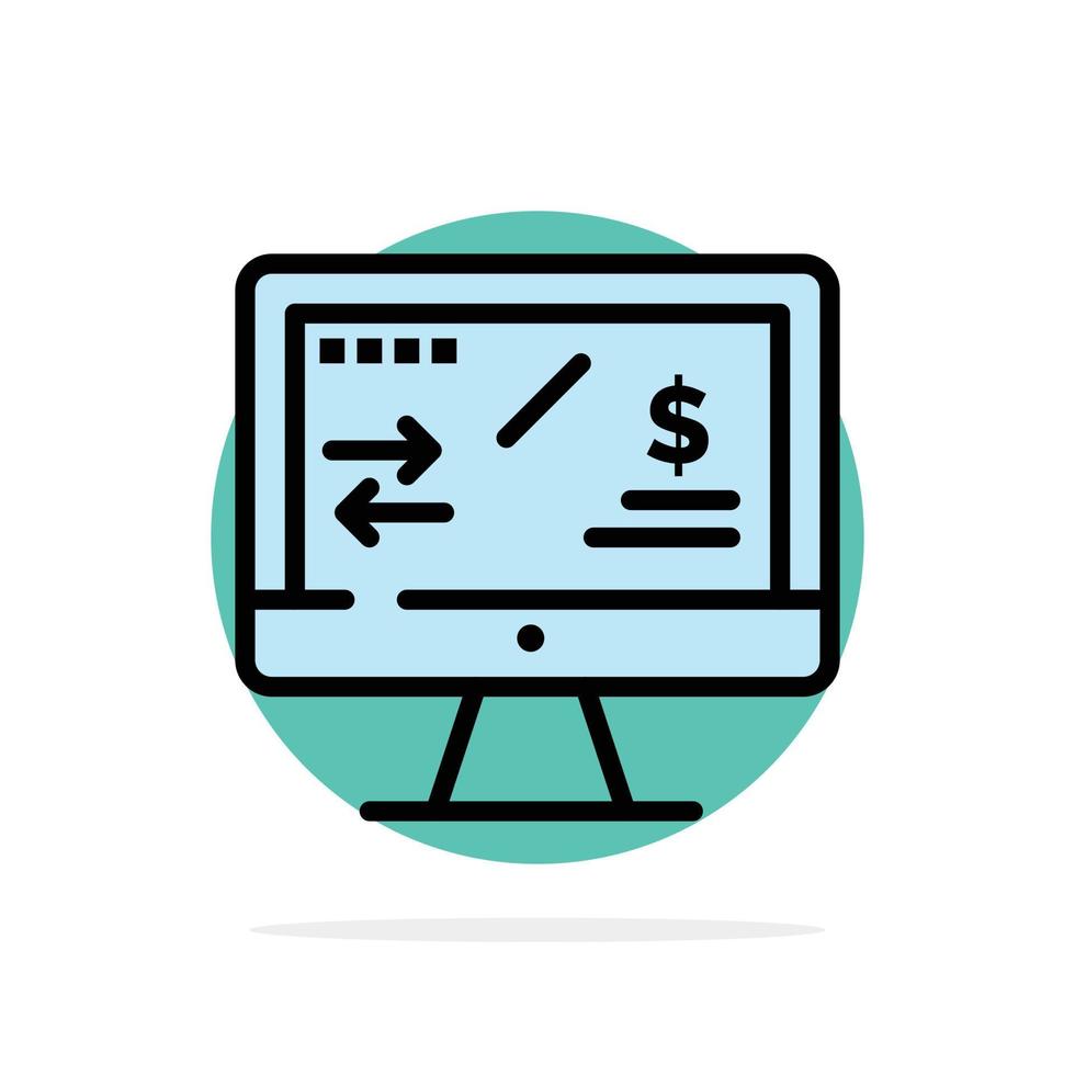 réglementation fiscale finance revenu ordinateur abstrait cercle fond plat couleur icône vecteur