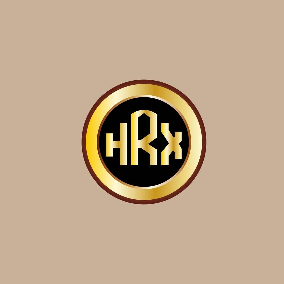 création de logo de lettre hrx créative avec cercle doré vecteur