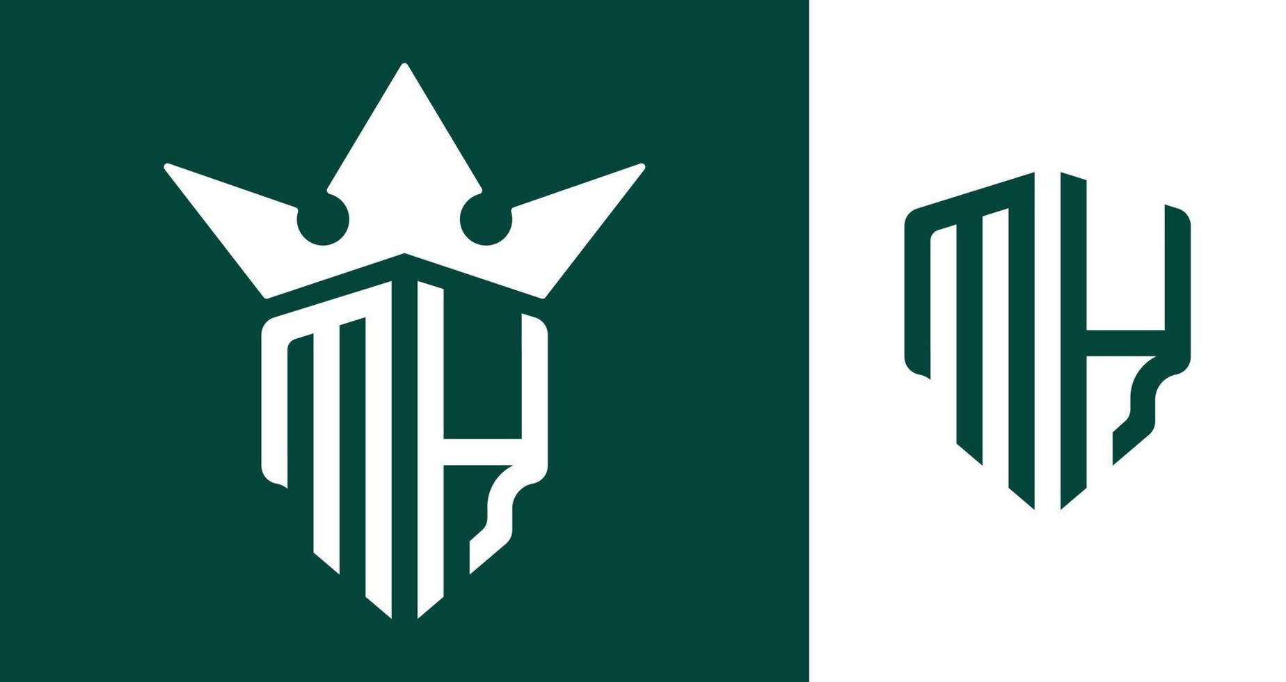 lettres initiales créatives conceptions de logo mh. vecteur