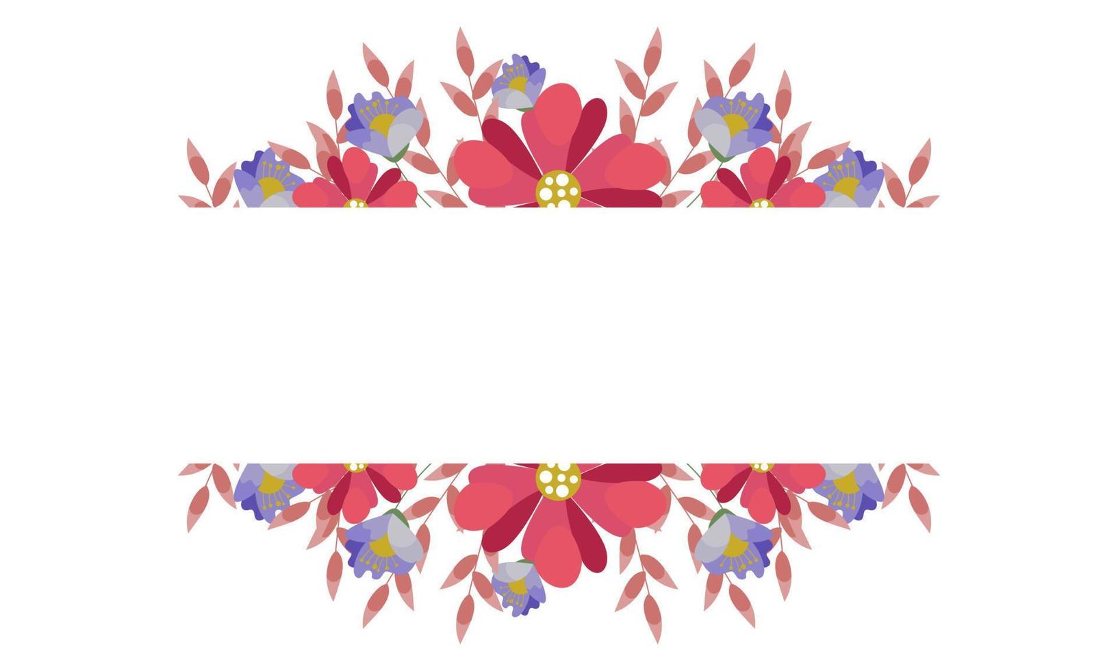 modèle d'invitation de mariage avec fond de cadre floral vecteur