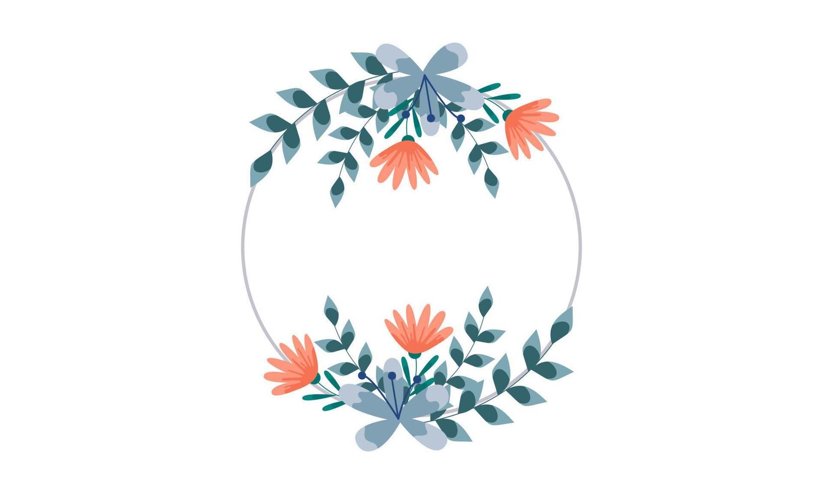 modèle d'invitation de mariage avec fond de cadre floral vecteur