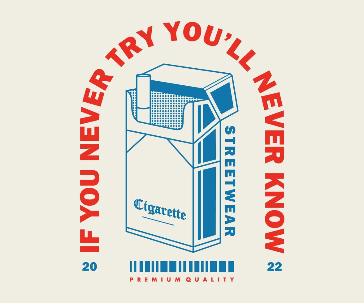 illustration vintage de conception de t-shirt de cigarette, graphique vectoriel, affiche typographique ou t-shirts street wear et style urbain vecteur