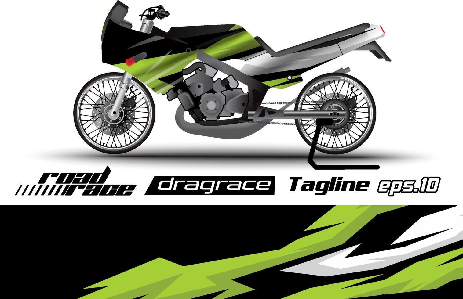 conception d'emballage d'autocollant de moto de course de dragsters vectorielle complète eps.10 vecteur