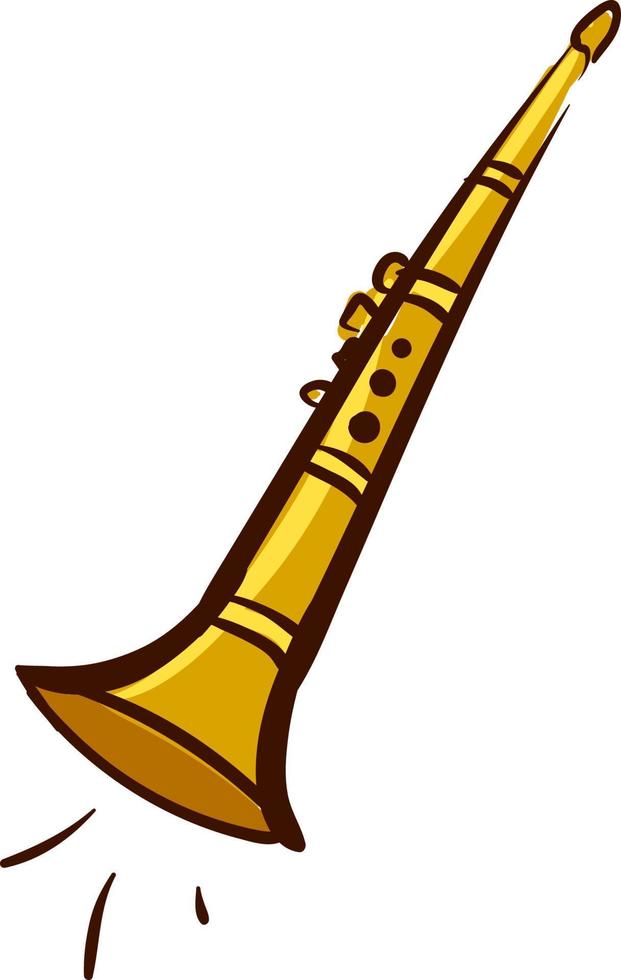 clarinette d'or, illustration, vecteur sur fond blanc.