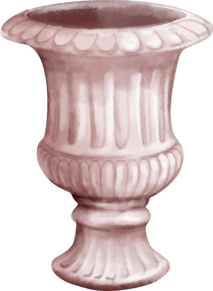 vase aquarelle vintage dessiné à la main. illustration vectorielle aquarelle. pour la conception et le scrapbooking. vecteur