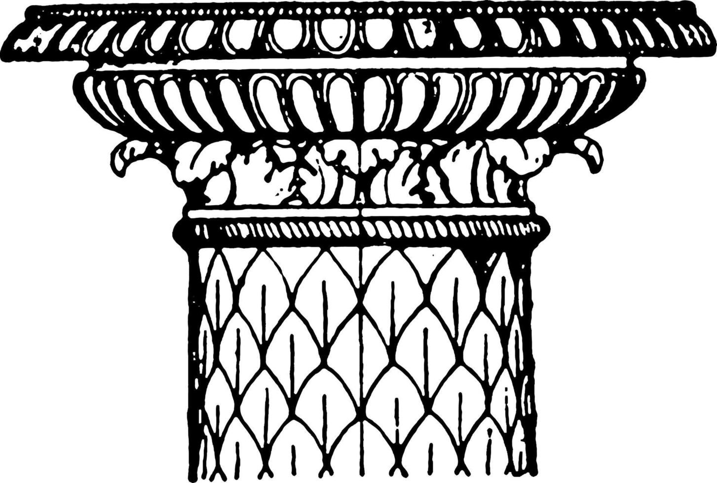 chapiteau de candélabre romain, illustration vintage. vecteur