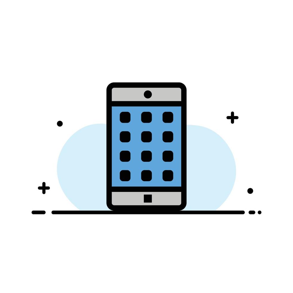 application mobile application mobile mot de passe entreprise ligne plate remplie icône vecteur modèle de bannière