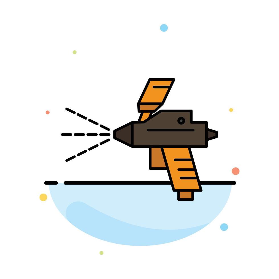 modèle d'icône de couleur plate abstraite de construction de pistolet à peinture en aérosol vecteur