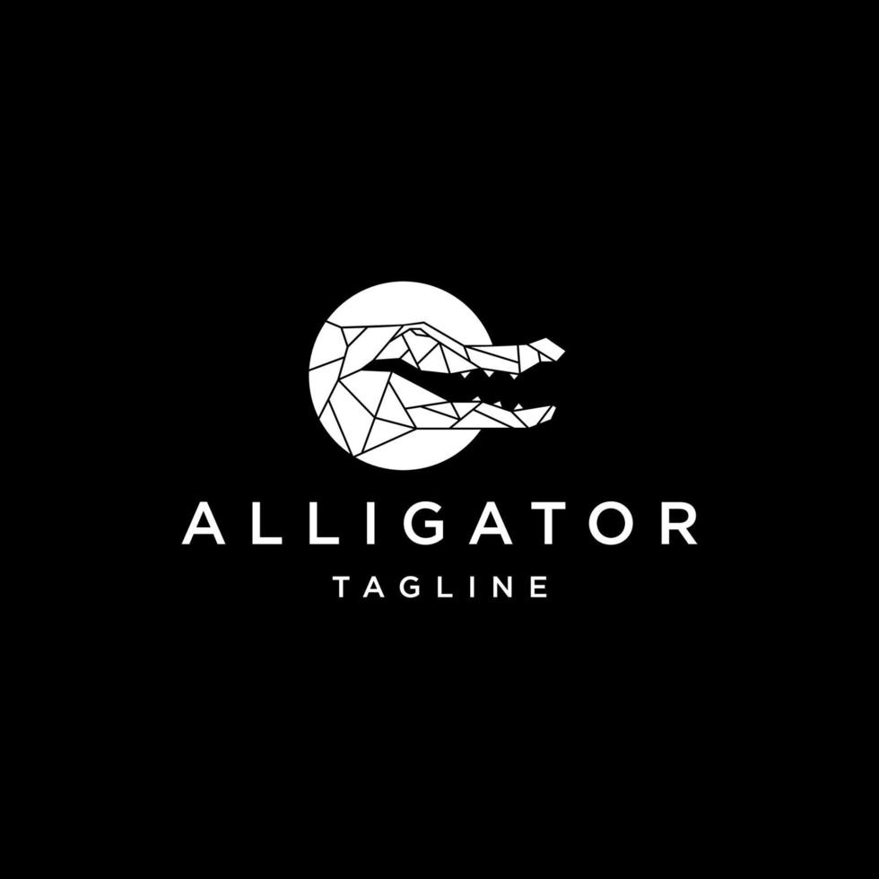 modèle de conception d'icône de logo de tête d'alligator vecteur