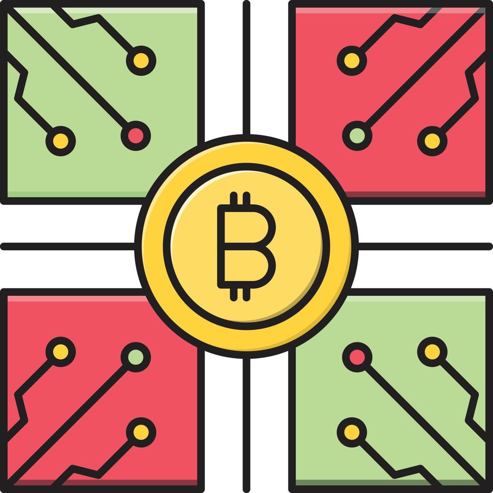 illustration vectorielle de puce bitcoin sur fond.symboles de qualité premium.icônes vectorielles pour le concept et la conception graphique. vecteur