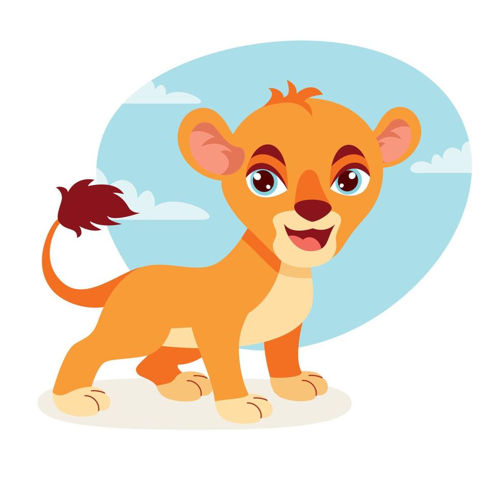 illustration de dessin animé d'un lion vecteur