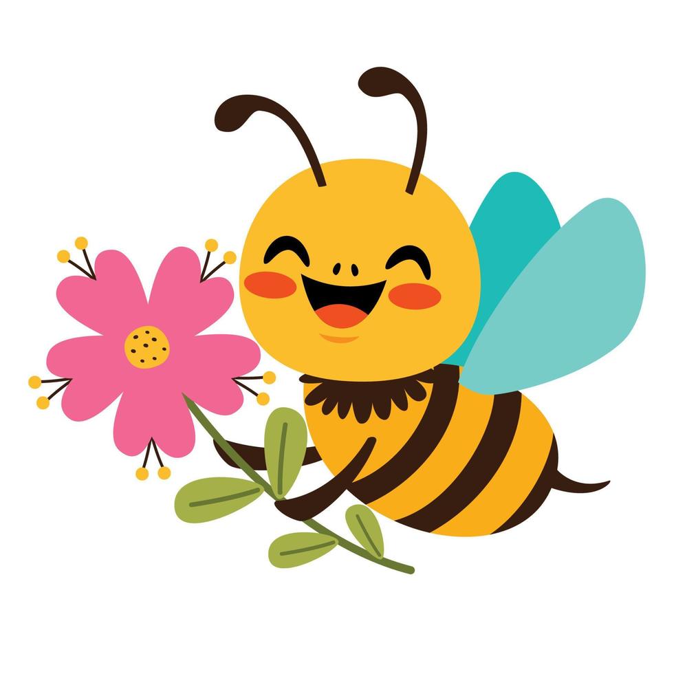 illustration de dessin animé d'une abeille vecteur