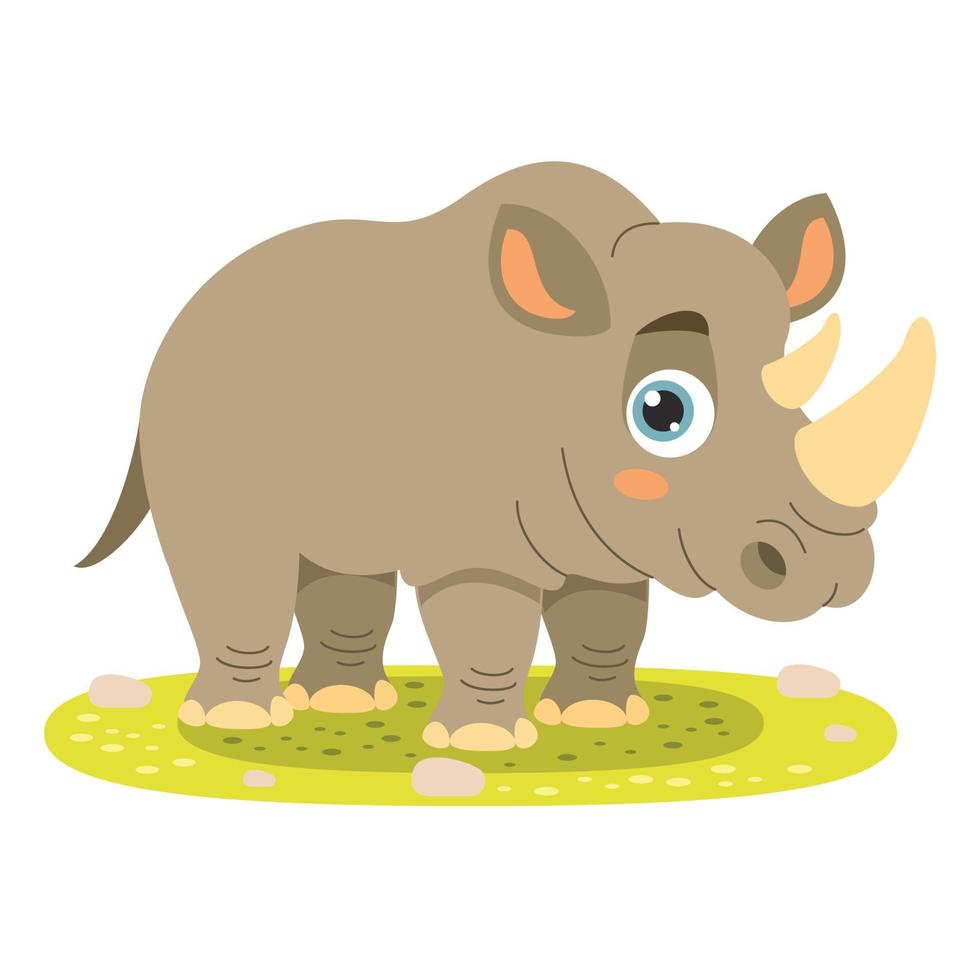 illustration de dessin animé d'un rhinocéros vecteur