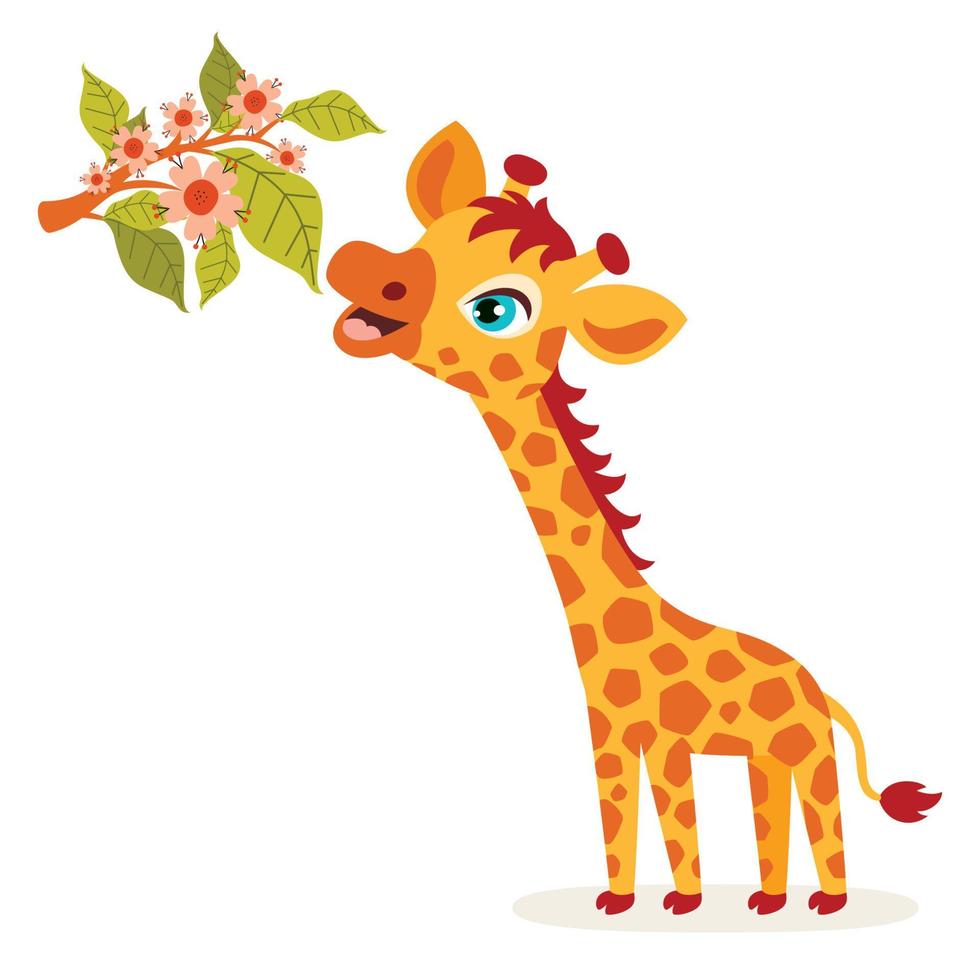 illustration de dessin animé d'une girafe vecteur