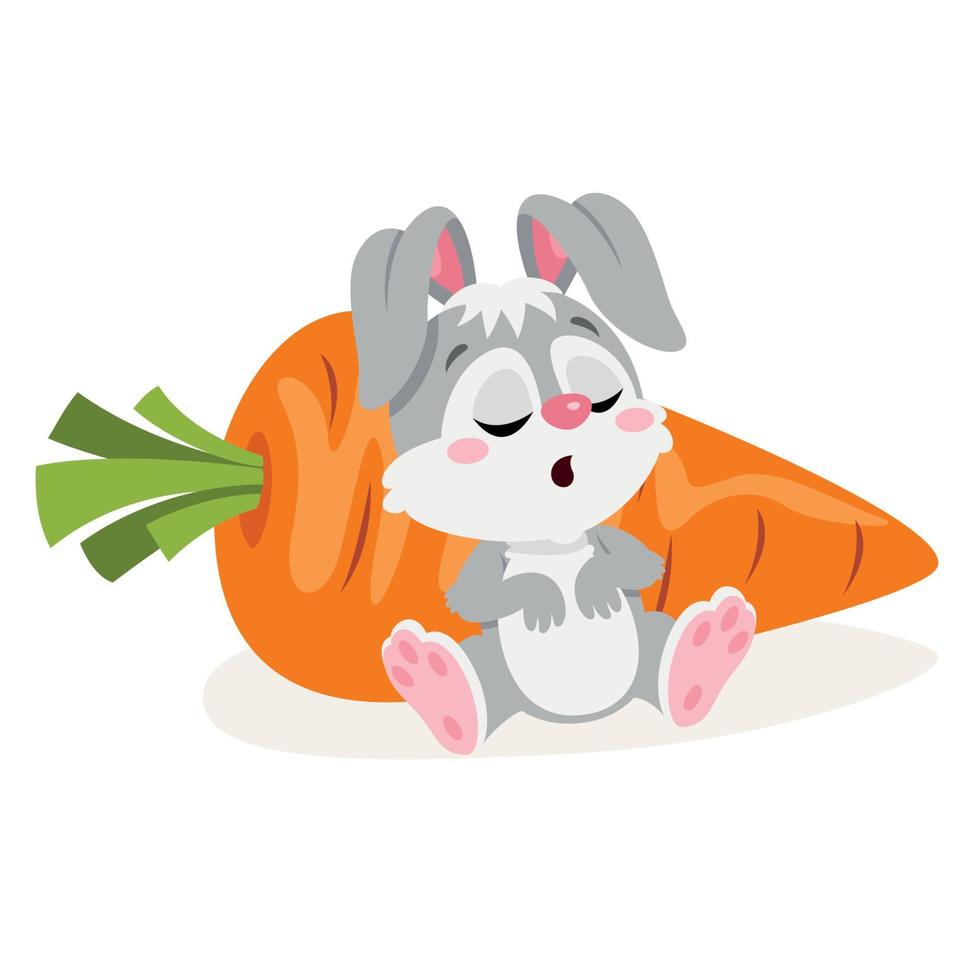 illustration de dessin animé de lapin mignon vecteur