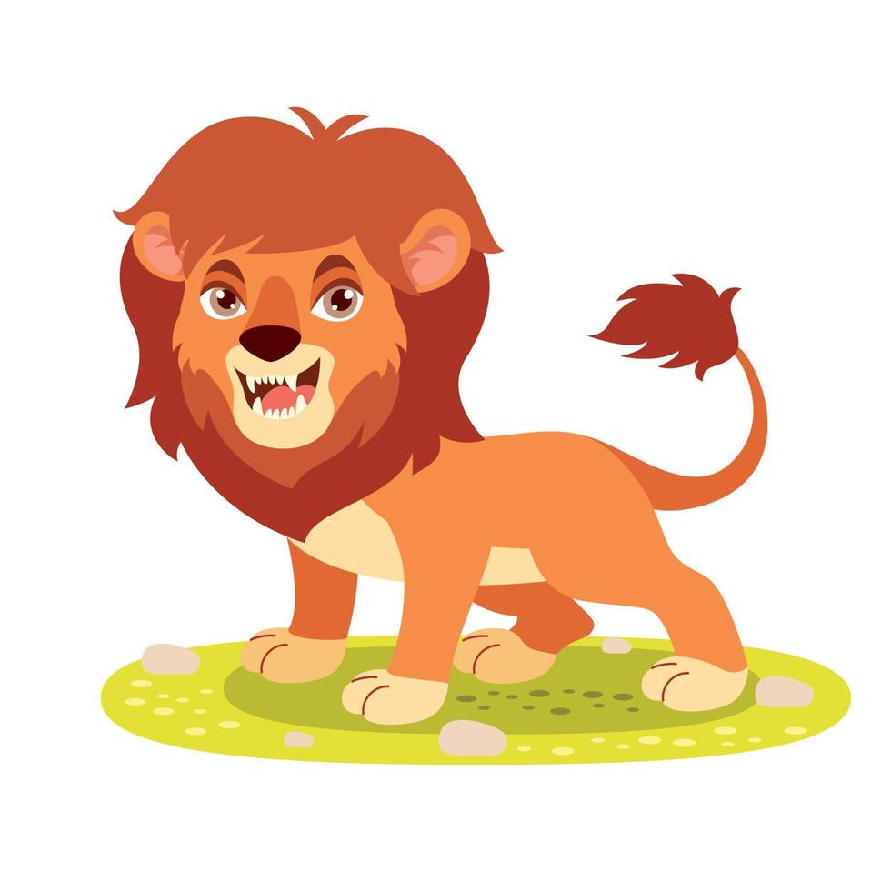 illustration de dessin animé d'un lion vecteur
