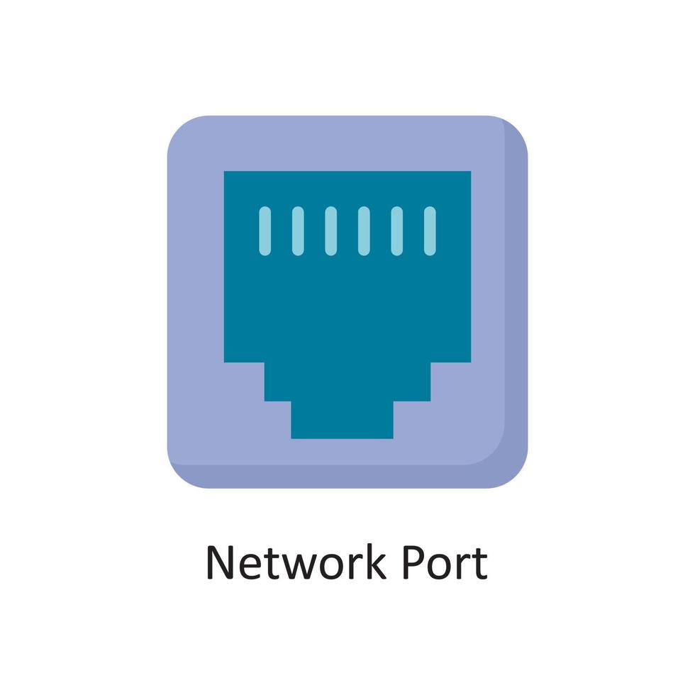 illustration de conception d'icône plate vecteur de port réseau. symbole de cloud computing sur fond blanc fichier eps 10