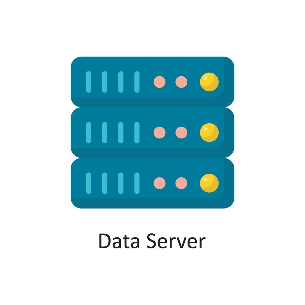 illustration de conception d'icône plate vectorielle de serveur de données. symbole de cloud computing sur fond blanc fichier eps 10 vecteur