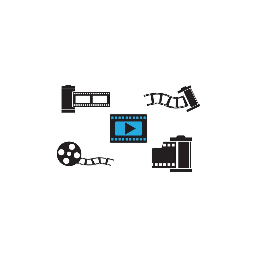 rouleau film logo modèle vecteur icône illustration