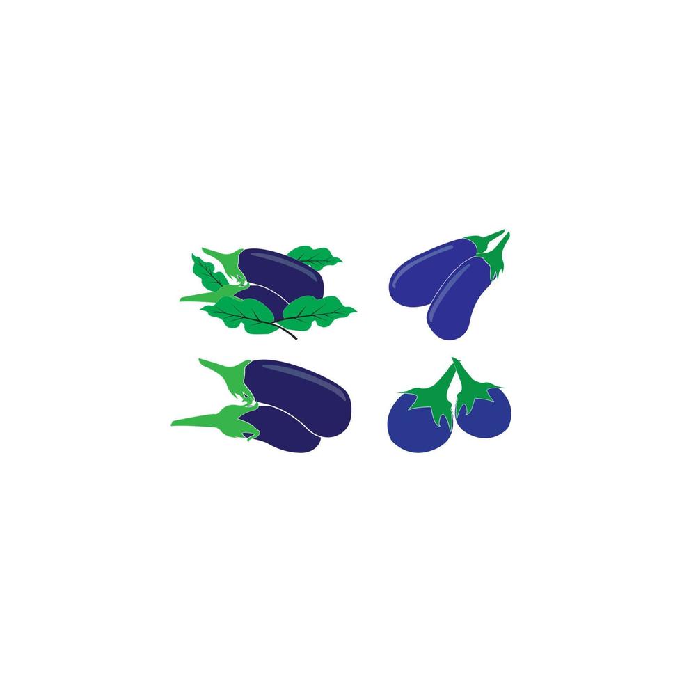 illustration d'icône vectorielle logo aubergine vecteur