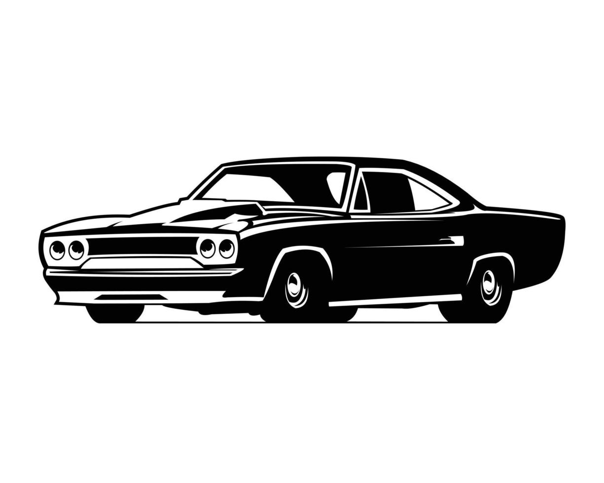 logo de voiture de muscle américain vecteur d'emblème noir isolé