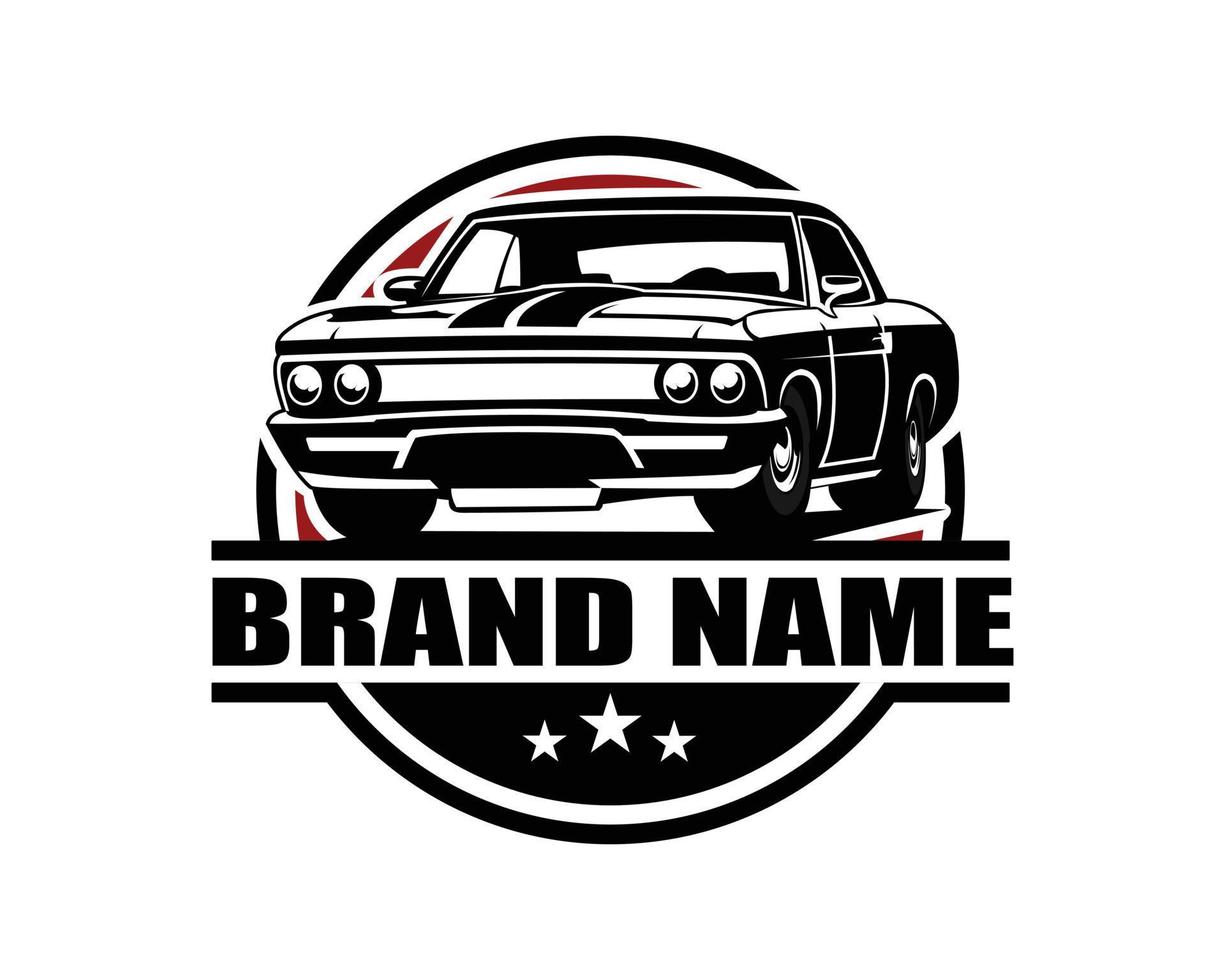 muscle car silhouette logo vecteur isolé. concept d'insigne emblème