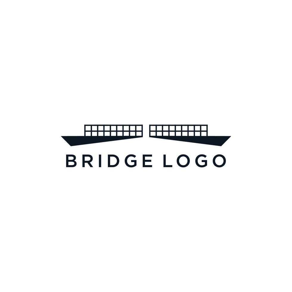 modèle de conception d'icône de logo de pont vecteur plat