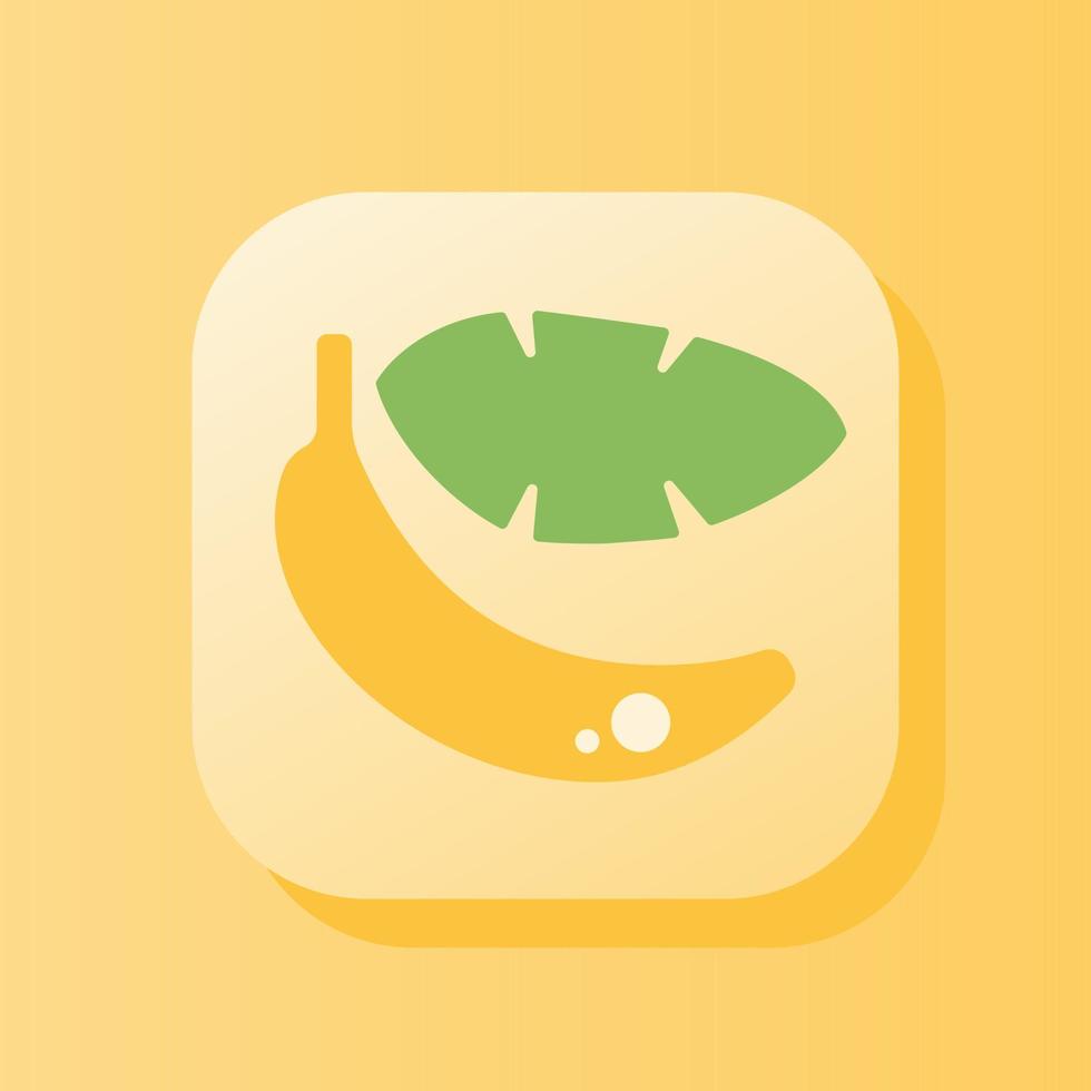 icône de contour de bouton 3d de banane fruit. concept de nutrition saine. illustration de vecteur de signe de symbole plat isolé sur fond jaune