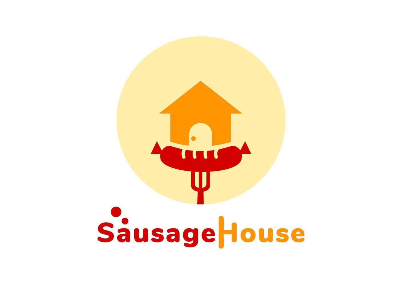 logo saucisse, adapté aux cafés, restaurants, etc. vecteur