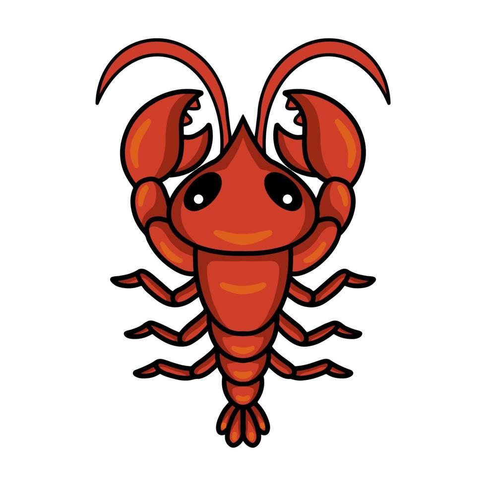 mignon petit personnage de dessin animé de homard vecteur