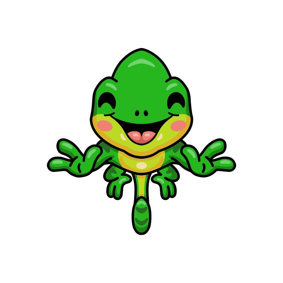 personnage de dessin animé mignon petit caméléon vecteur