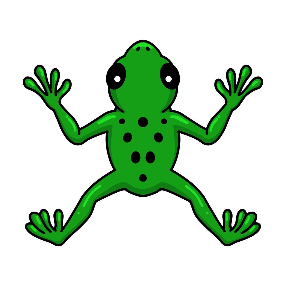 mignon petit personnage de dessin animé de grenouille vecteur